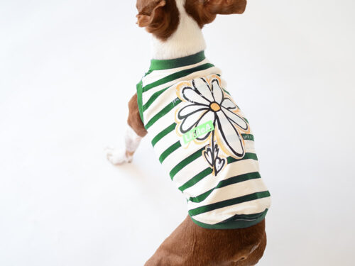 【LittleA】BIG A FLOWER TANKTOP for dog【Grn*Ow】 - 画像 (2)