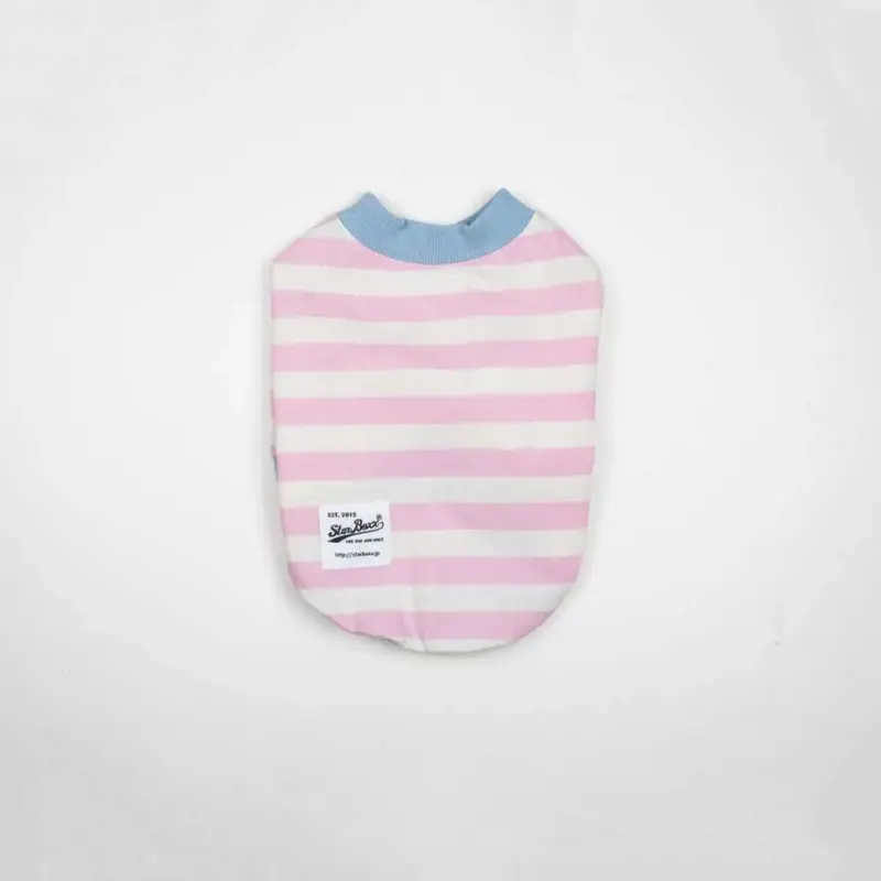 配色ボーダーTEE【BABY PINK】