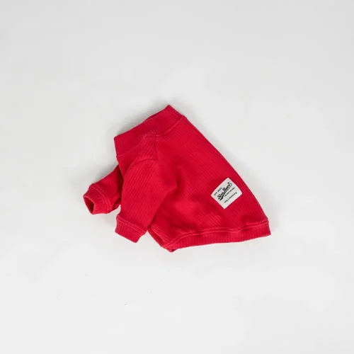 カラーコットンリブプルオーバー【RED】
