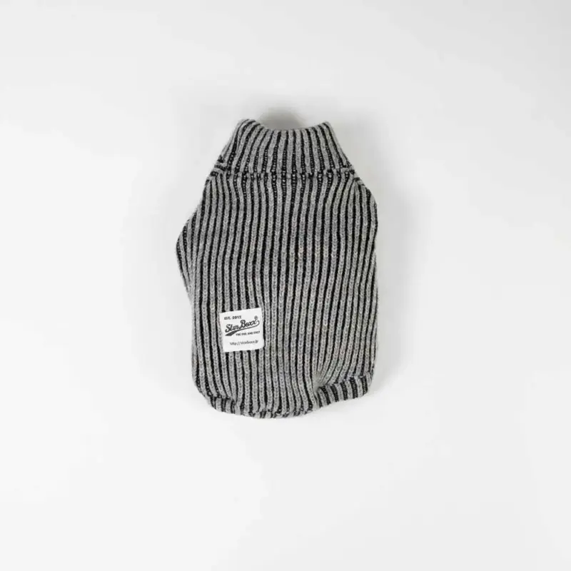 片畦ボトルネックプルオーバー【GRY×BLK】