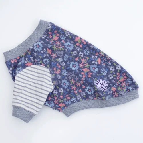 レトロフラワーボーダーTEE【GRY】